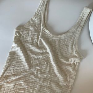 Aerie soft cream colour ribbed tank top size M